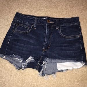 High waisted denim shorts